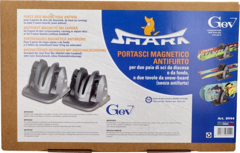 GEV 8944 Portasci Magnetico Per Sci E Snowboard - Doppia Coppia, Pratico E Sicuro