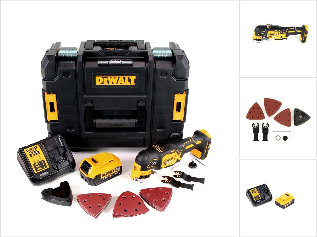 DeWalt DCS 355 M1 Akku Oszillierer Multitool 18 V Brushless + 1x Akku 4 0 Ah + Ladegerät + 29 tlg. Z Galaxus