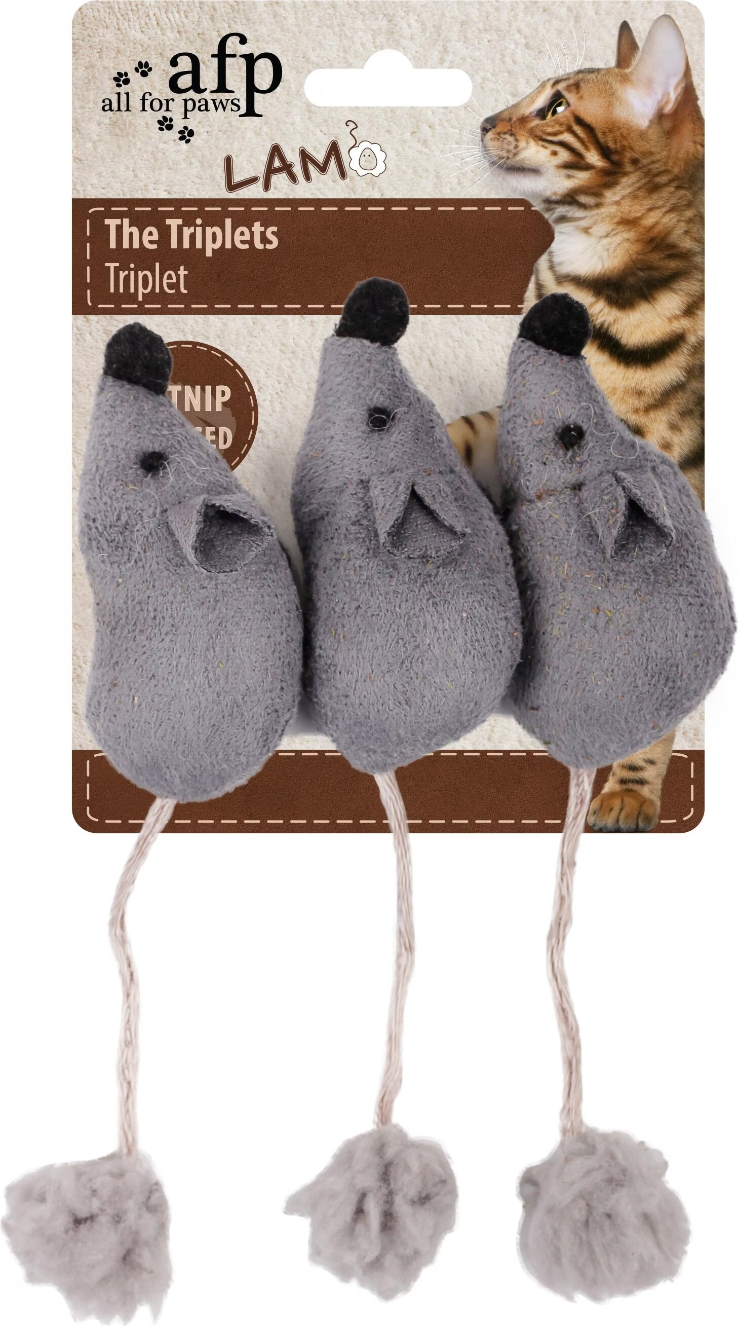 Comparer les prix de All for Paws AFP Jouets pour chats Souris de jeu Lambswool The Triplets (Souris), Jouets pour chat