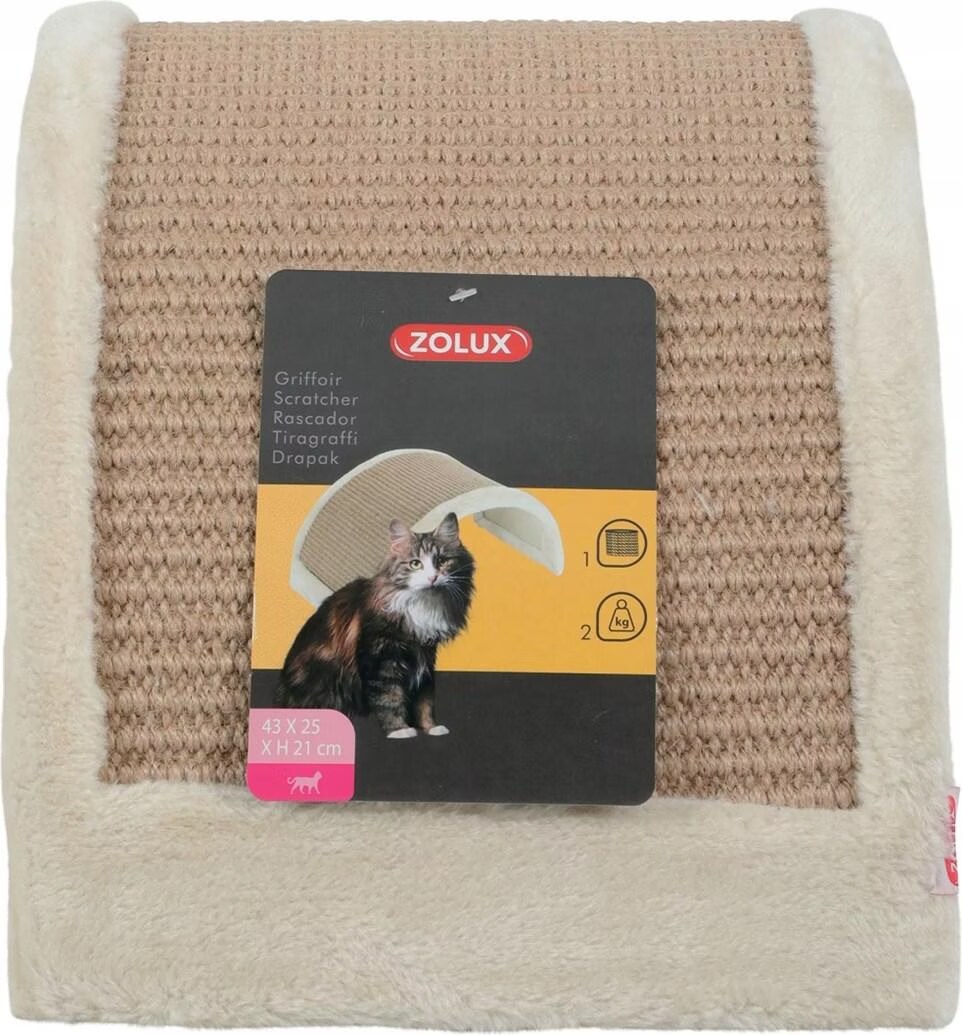 Griffoir à poser forme pont beige en bois et chanvre 43x25x21 cm