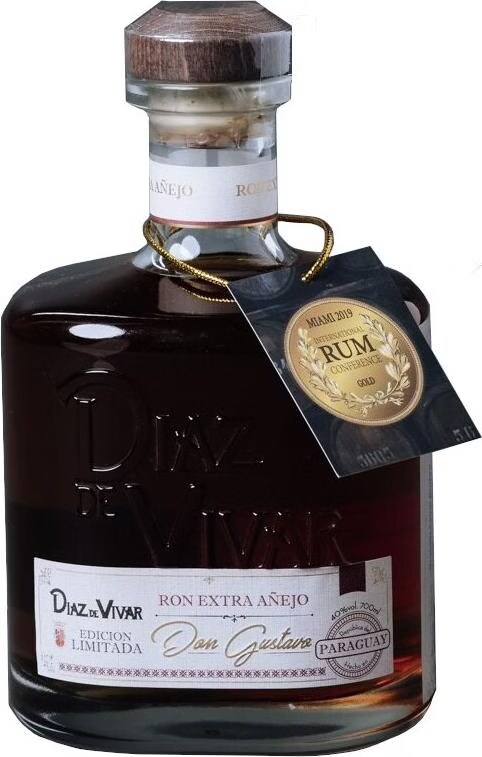 Diaz De Vivar Don Gustavo Ron Extra Anejo Del Paraguay Giftbox 0.7