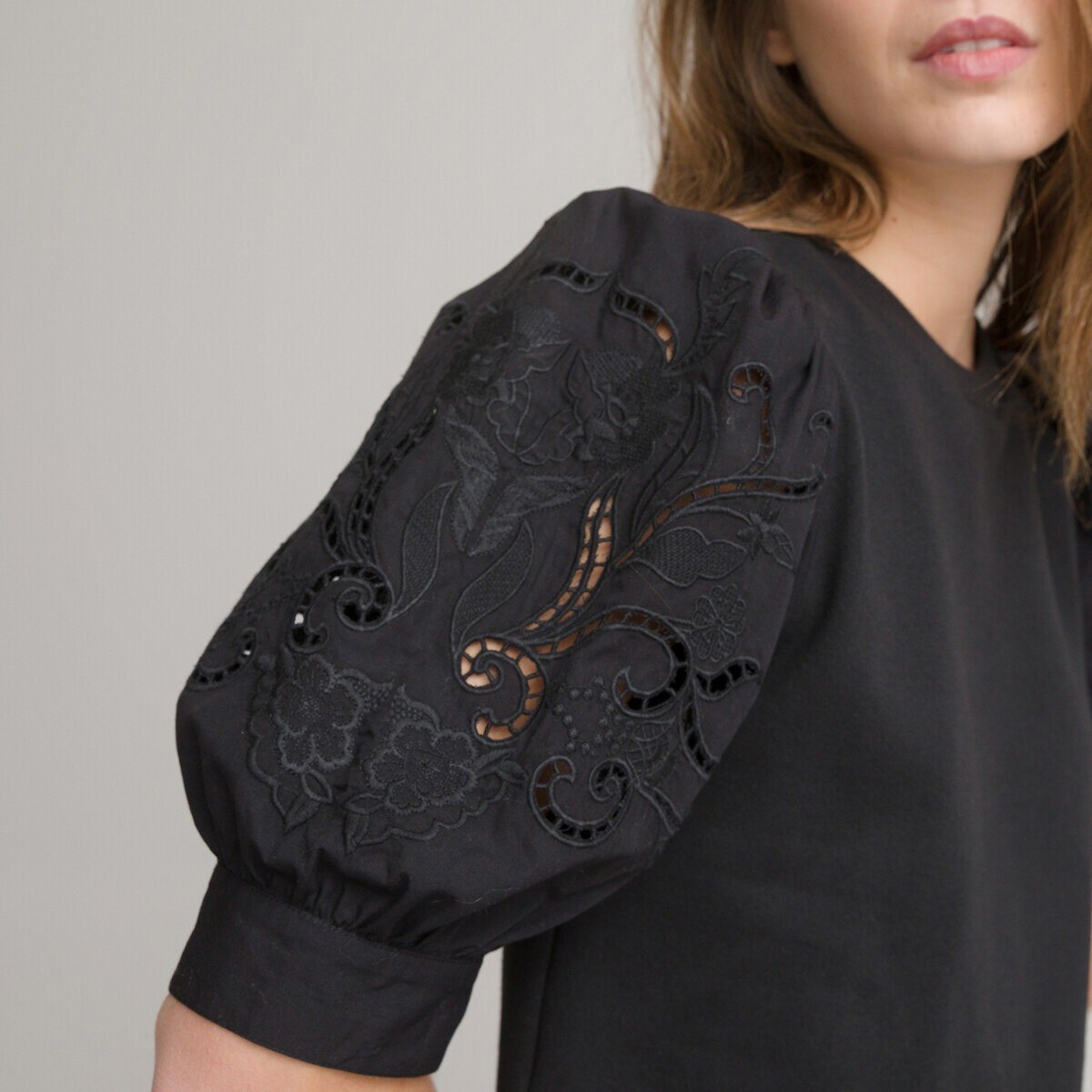 La Redoute Collections Kurzes Sweatkleid mit bestickten Puffärmeln (L) Galaxus UB10758