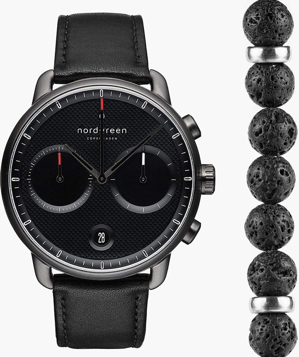 Nordgreen, Armbanduhr, Uhren-Set, Schwarz, (Analoguhr, 42 mm)
