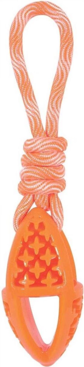Meilleurs prix pour Zolux Jouet ovale en TPR SAMBA avec corde 28 cm, couleur orange, Jouets pour chien