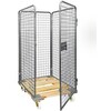 kaiserkraft Wire mesh container with wooden roll top