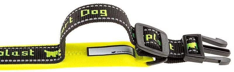 Ferplast Ferplast Collier pour chiens SPORT DOG C15/35, poignée rembourée, ceinture réfléchissante, étiquette porte-nom, A: 25÷35 cm - B: 15 mm jaune Jaune