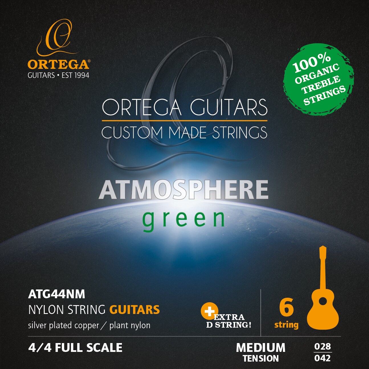 Ortega Nylon Saiten Gitarre Medium Tension organisch (Gitarre) Galaxus