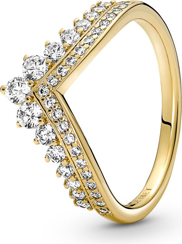 Pandora Anello diadema senza tempo in oro 14k 46 UE 6 USA 3.5 Placcato oro Metallo Galaxus