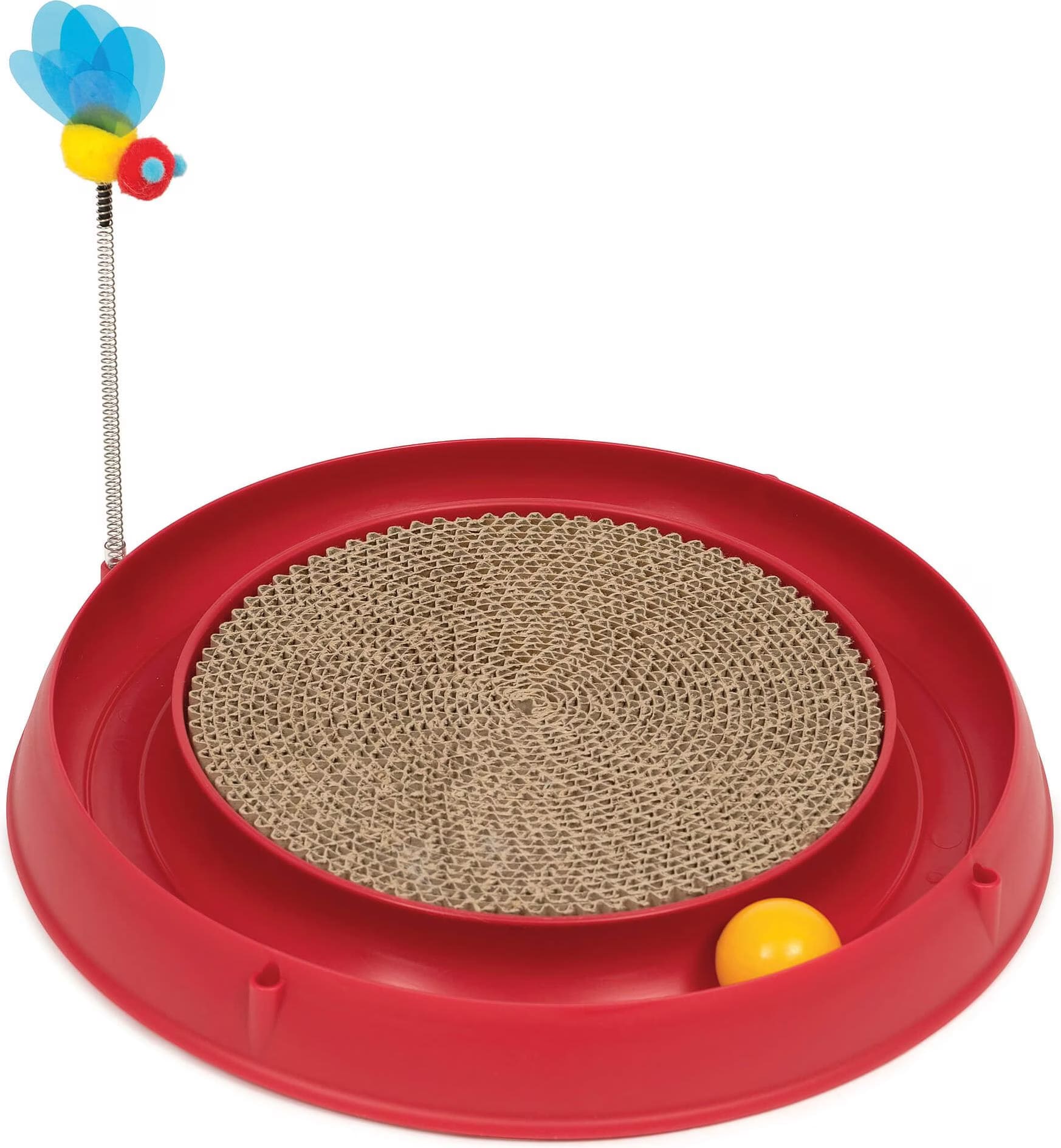 Comparer les prix de CAT IT Cuircuit 3 en 1 avec balle et planche a griffer - O 36 cm - Rouge - Pour chat