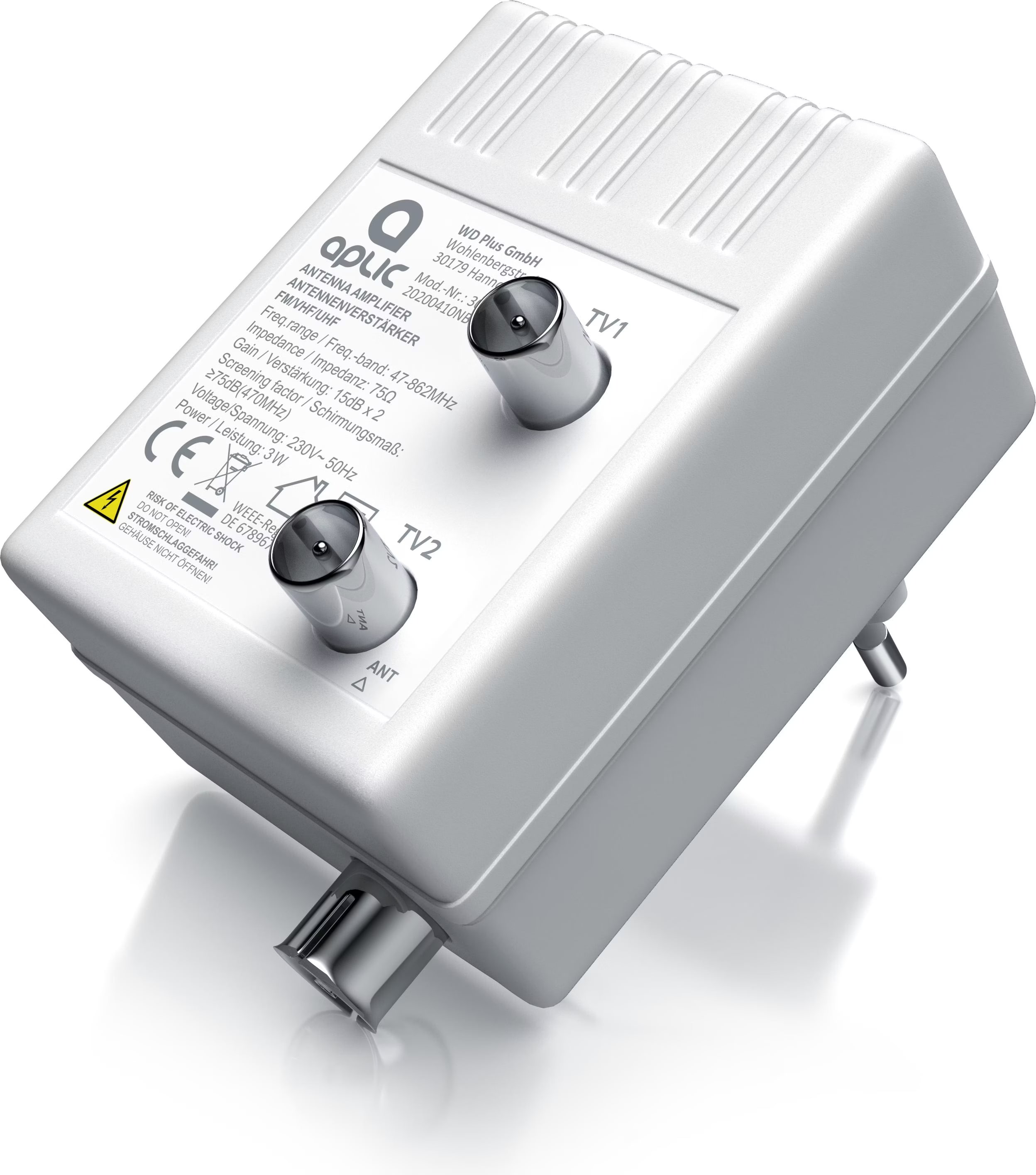 HAMA - Amplificatore TV Antenna 2 Vie M / F, 22dB, Regolabile, Alimentazione 220 V - Foto 12