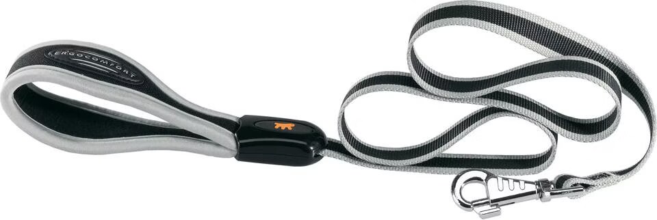 Comparer les prix de Ferplast Ferplast Laisse pour chiens en nylon ERGOCOMFORT G20/120, poignée ergonomique, rembourrage souple, 20 mm x L 120 cm Argent Argent