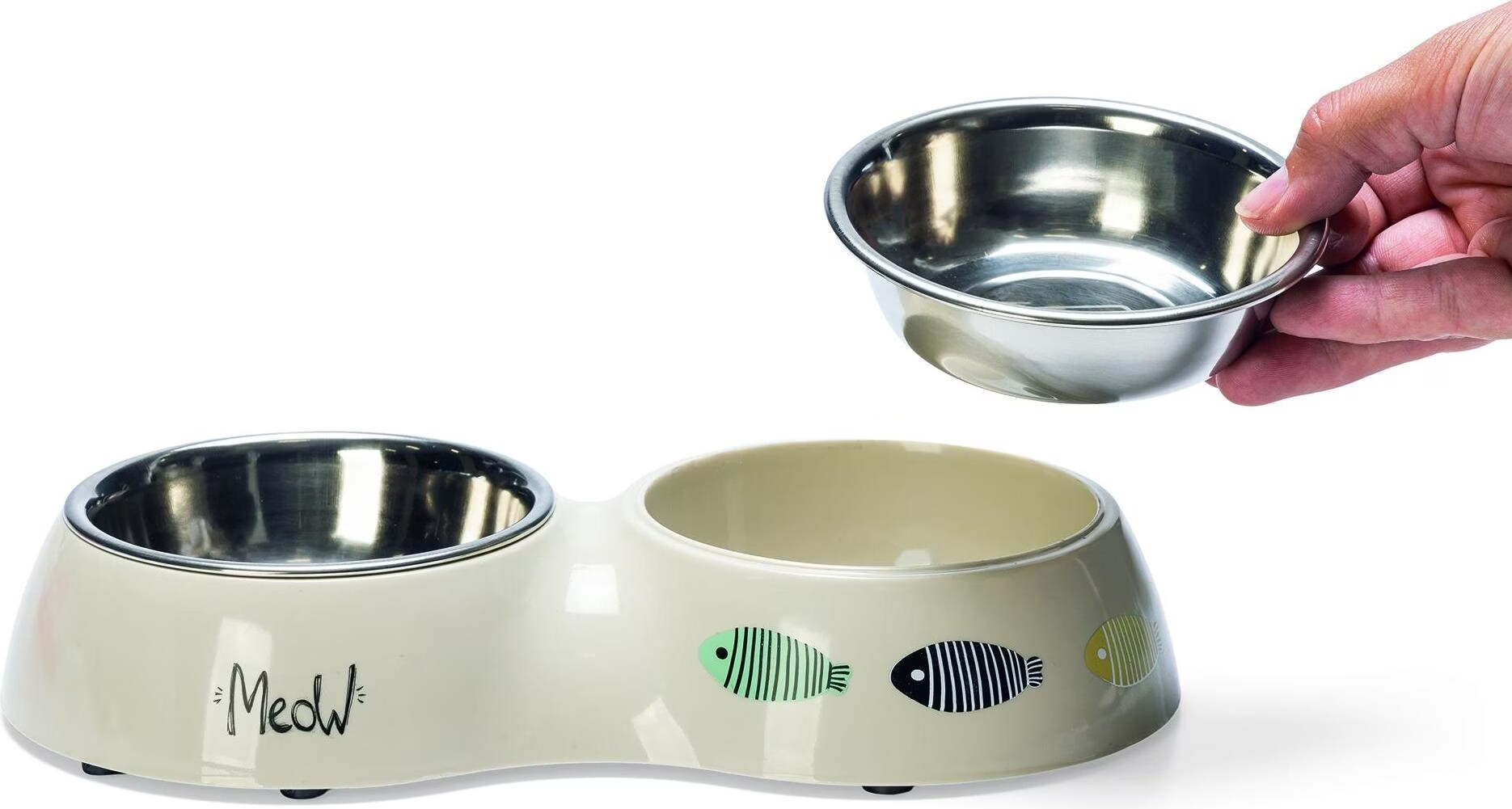 Gamelle double Karlie Yaren - capacité : 2x200 mL - pour chat