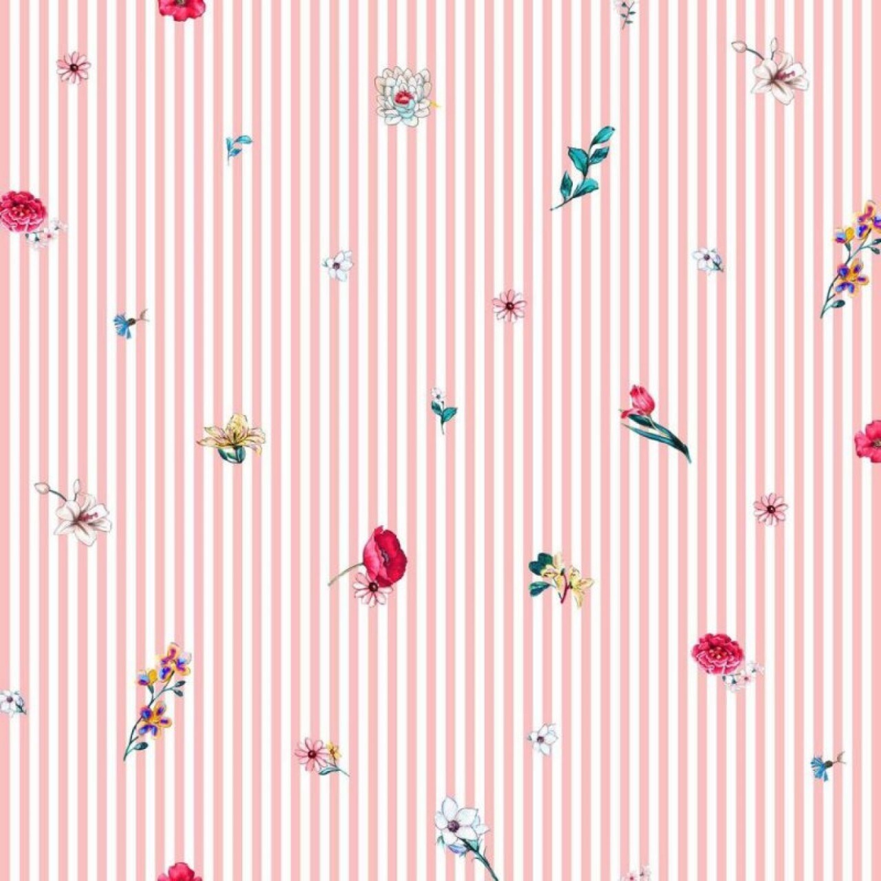 House of Inés Poplin Digital Flowers with Stripes kaufen