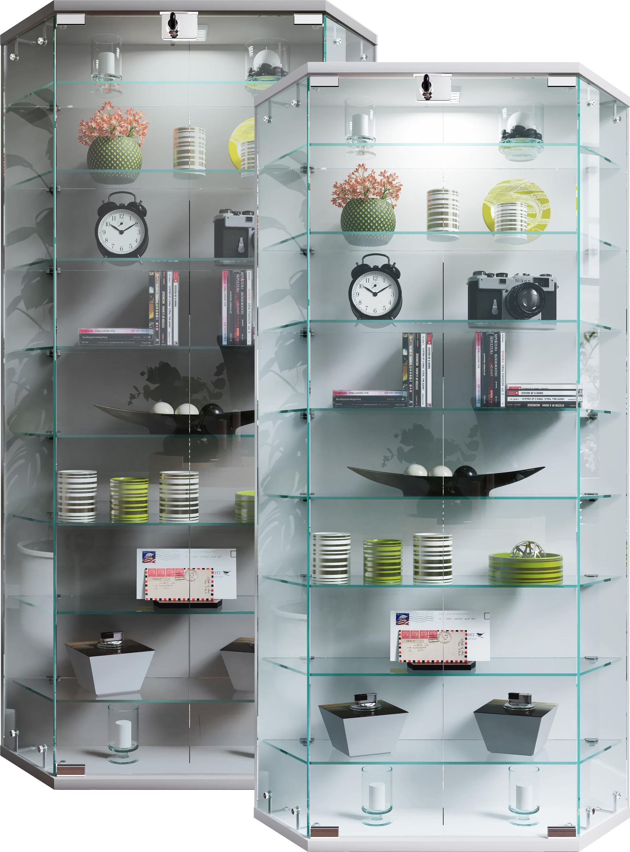 VCM, Vitrine + Buffetschrank, Wandvitrine Glasvitrine Benila XL (83 x 17 x 114 cm)