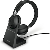 Jabra Evolve2 65 Stereo MS + Charger + Link 380c black (Cable, Wireless)
