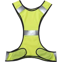Hama Gilet da corsa riflettente per jogger, con tasca, taglia regolabile, giallo neon (Taglia unica)