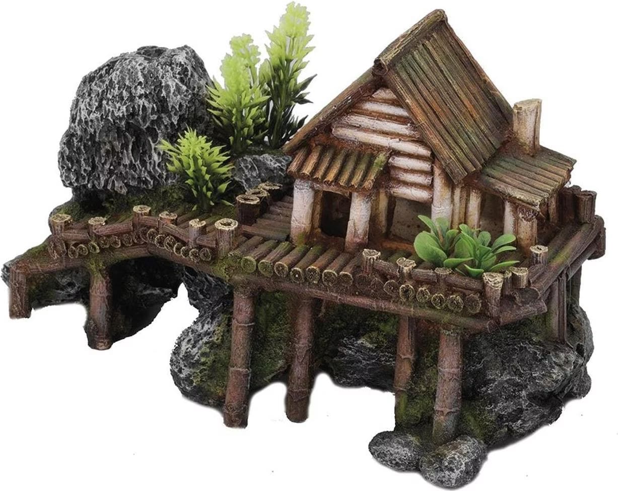 Comparer les prix de EBI Aqua Della Wooden House avec Plants (autres lments), Dcoration d'aquarium