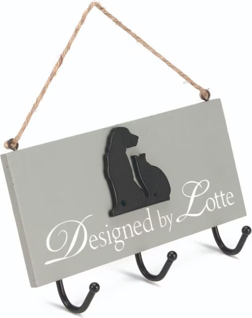 Comparer les prix de Designed by Lotte Tableau à suspendre en bois 22x10cm, Panier pour chien + chat