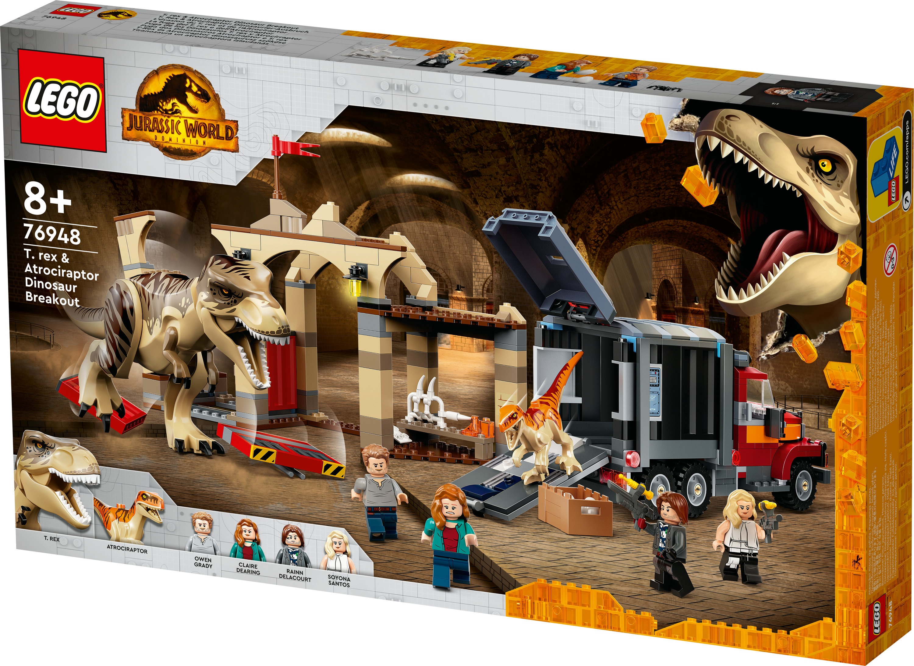 LEGO T. Rex Atrociraptor l eruption des dinosaures 76948 LEGO Jurassic World Galaxus