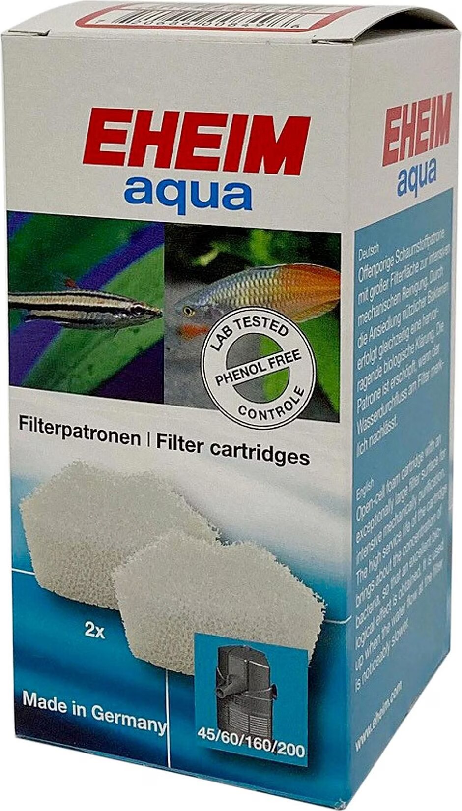 Comparer les prix de Eheim Cartouche filtrante.aqua60,160,200 (200l, Filtres internes, Eau douce), Aquarium: filtres