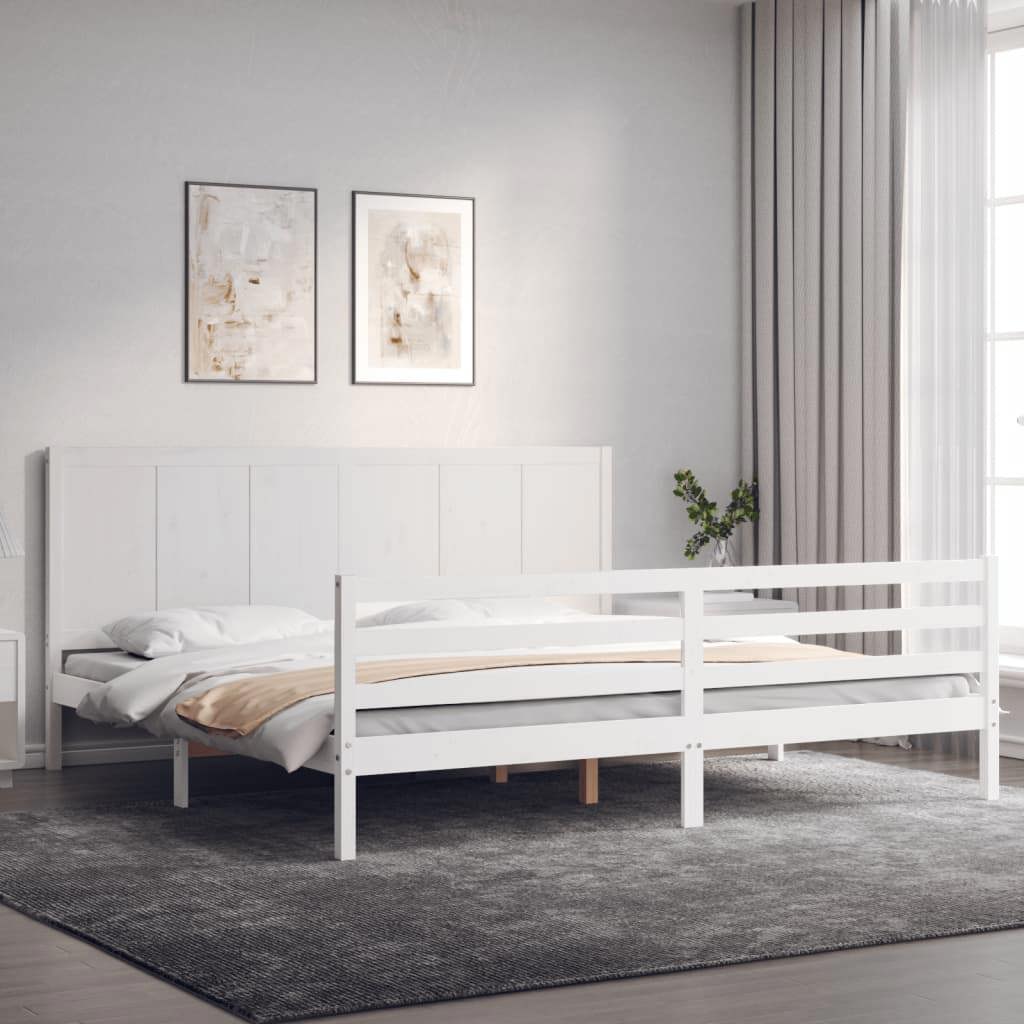 VidaXL Massivholzbett mit Kopfteil Weiß 200x200 cm (200 x 200 cm) Galaxus