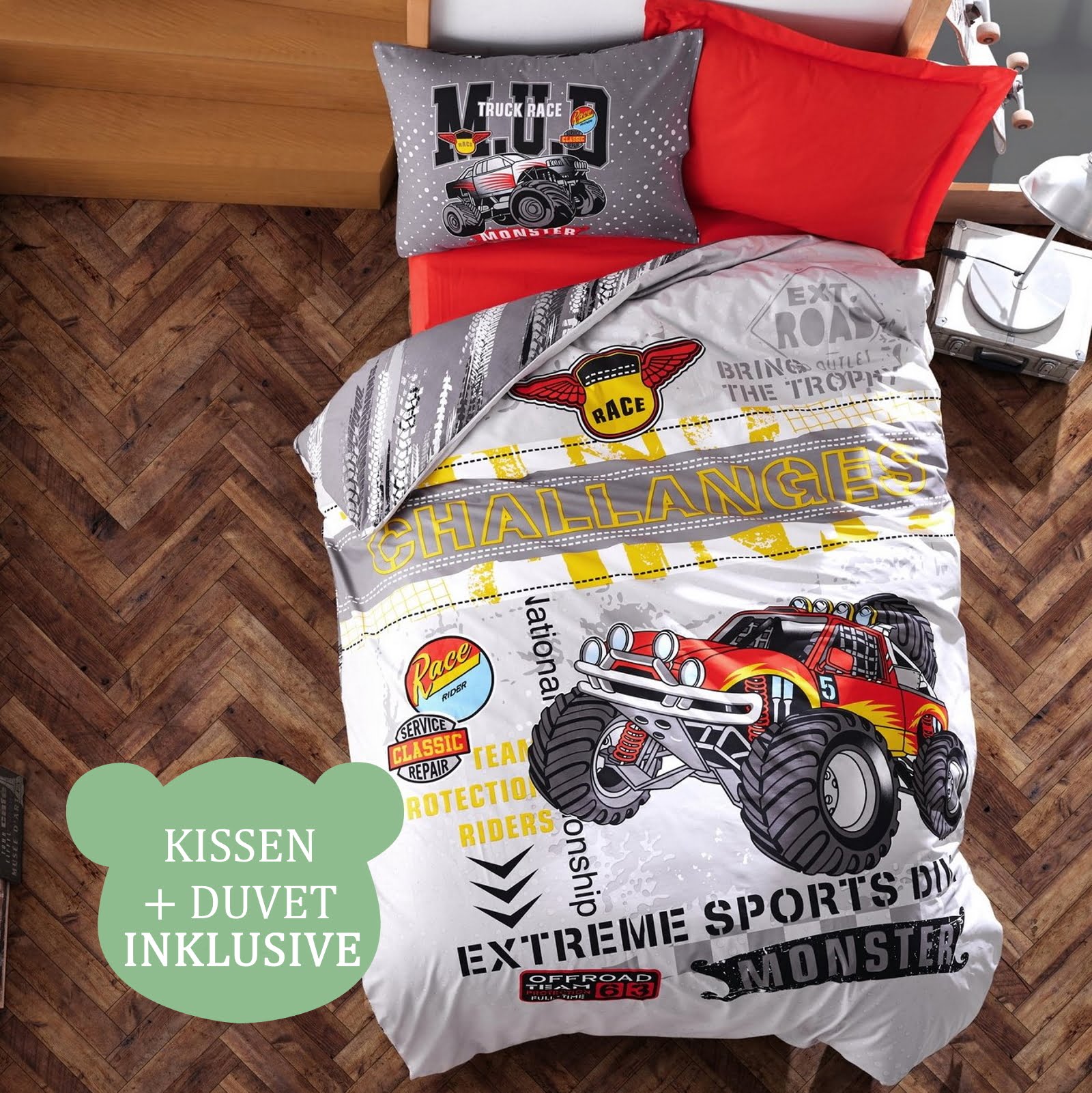 Cotton Box Textil Set Monster Truck inkl. Duvet und Kissen Galaxus