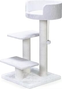 Comparer les prix de Beeztees Meuble griffoir Serpa Figo (92cm, Blanc), Arbre  chat