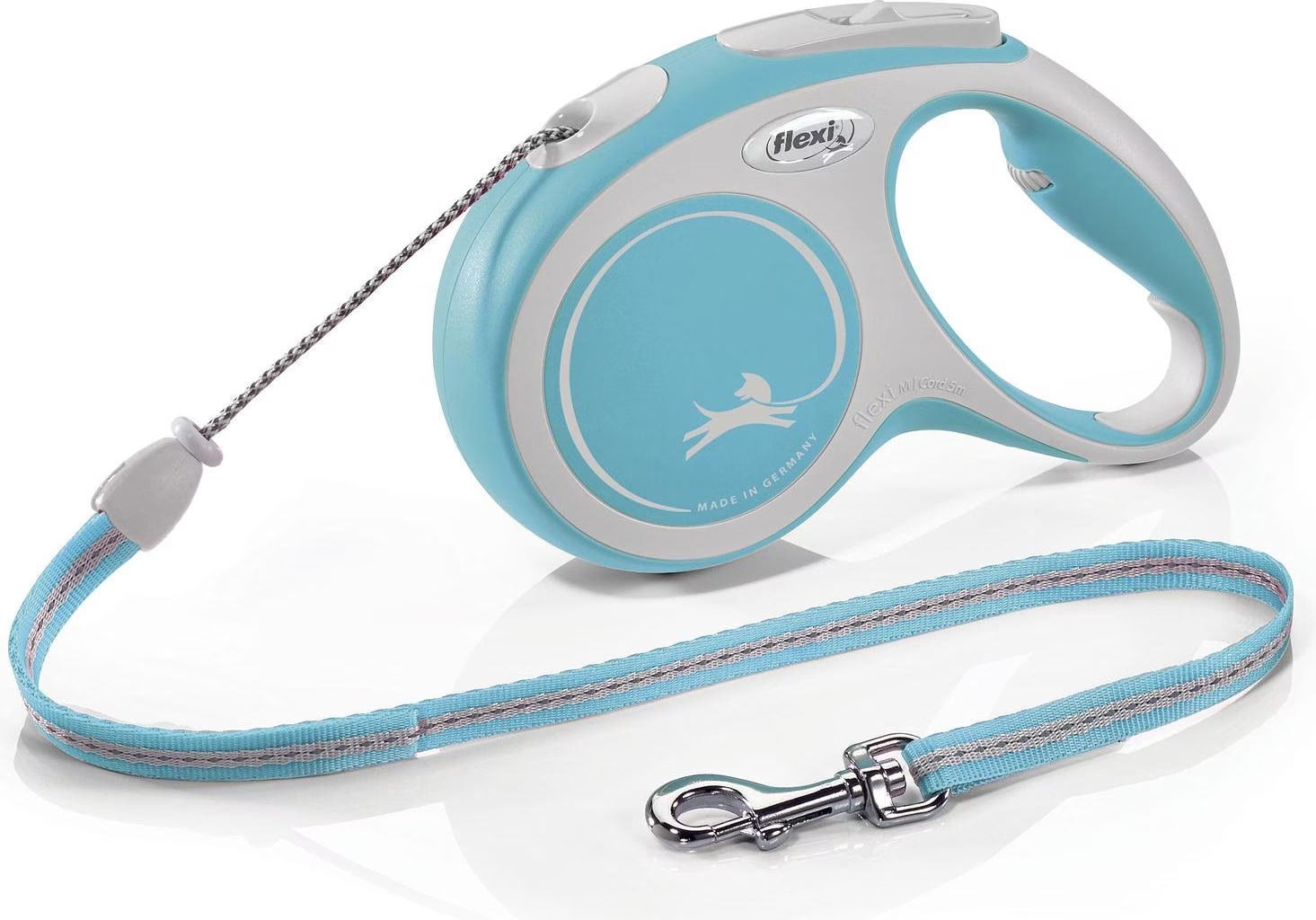 Comparer les prix de Flexi Laisse New Comfort Bleu Clair/Blanc Lanyard M