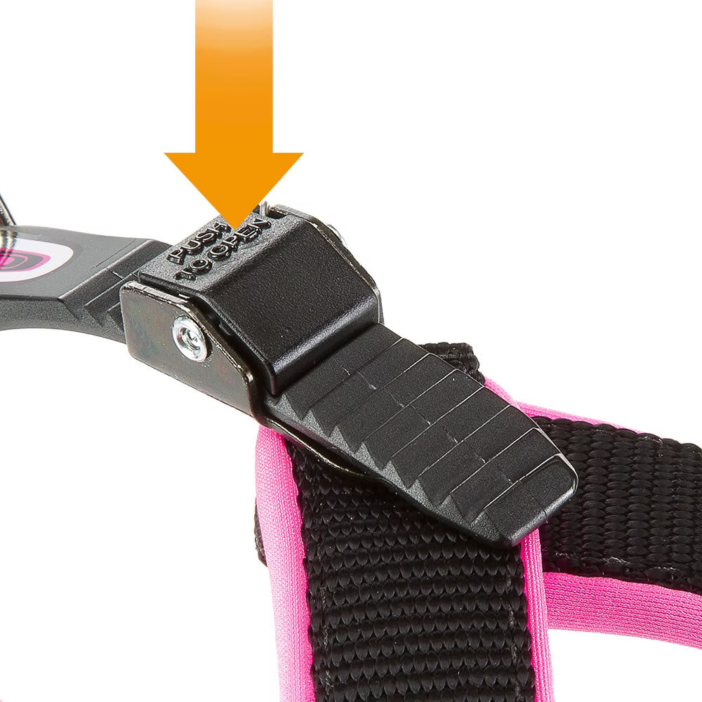 Ferplast Harnais ergonomique pour chiens AGILA FLUO 6, ajustement parfait, fermeture à double micro-régulation, rembourrage souple, A=B 57÷65 cm 25 mm Fuchsia