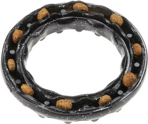 Anneau à mâcher Ferplast Smile, noir pour chien - taille S : 12 cm de diamètre x H 2,4 cm