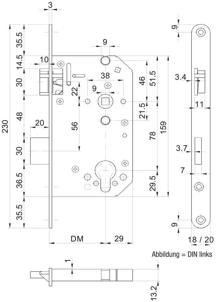 MSL Panik-Sicherheits-Einsteckschlösser CASA-Alpha 1718 PE-SV Galaxus FC9975