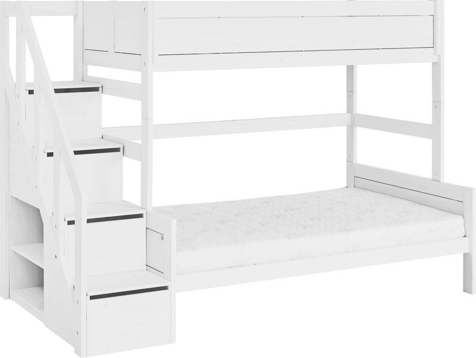 Lifetime Kidsrooms Familiy Etagenbett mit Treppe und Deluxe Lattenrost (120 x 200 cm) Galaxus