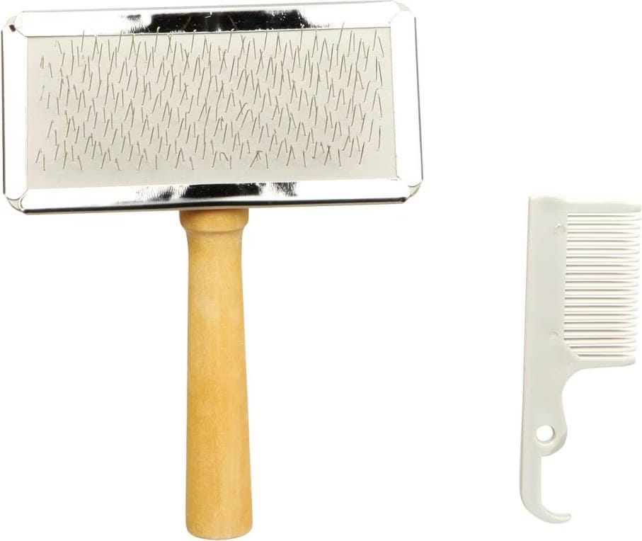 Meilleurs prix pour Brosse Souple Avec Peigne De Nettoyage, 9 × 13 Cm - Mon Animalerie