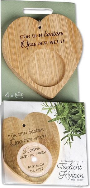 Formano Teelichthalter mit Spruch „Für den besten Opa der Welt! Danke