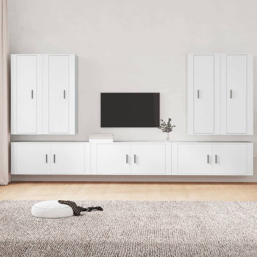 VidaXL 7-tlg. TV-Schrank-Set Weiß Holzwerkstoff kaufen