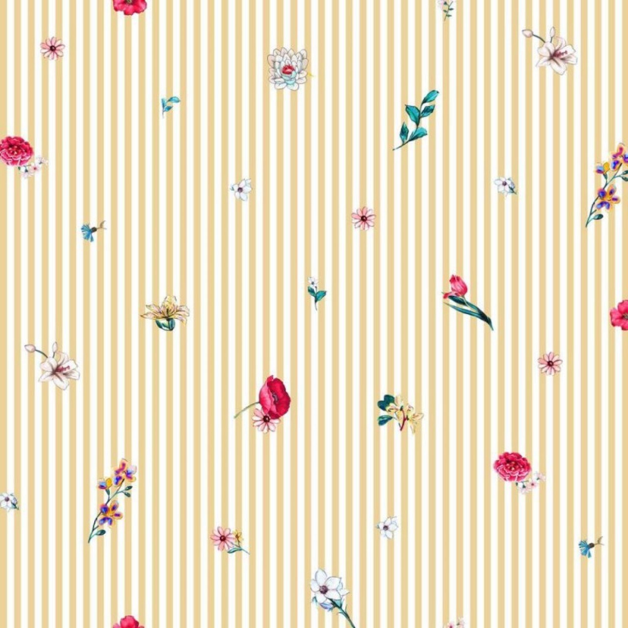 House of Inés Poplin Digital Flowers with Stripes kaufen