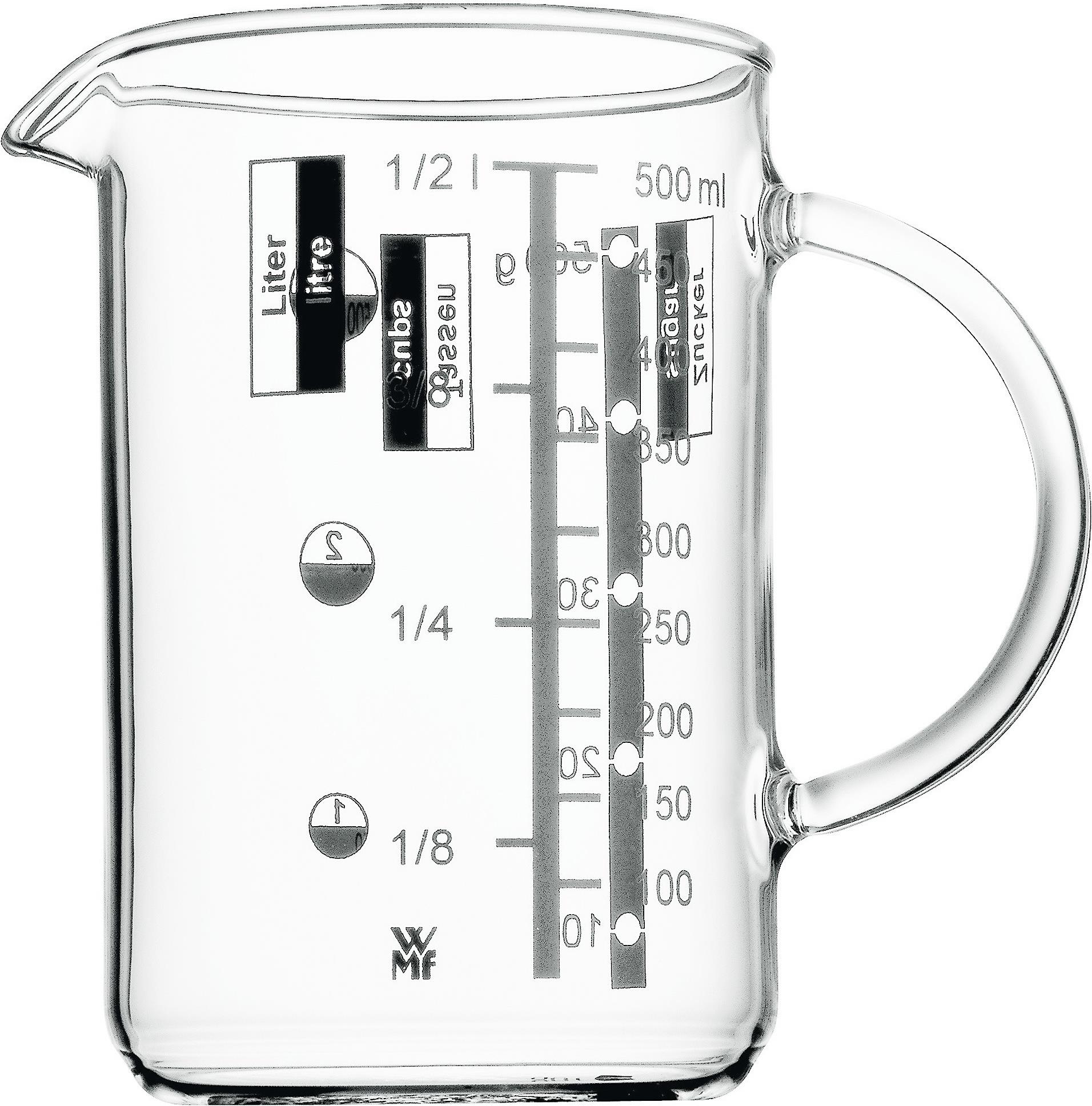 WMF Messbecher 0 5l Skalierung 4 Maßeinheiten Gourmet hitzebeständiges Glas (500 ml) Galaxus