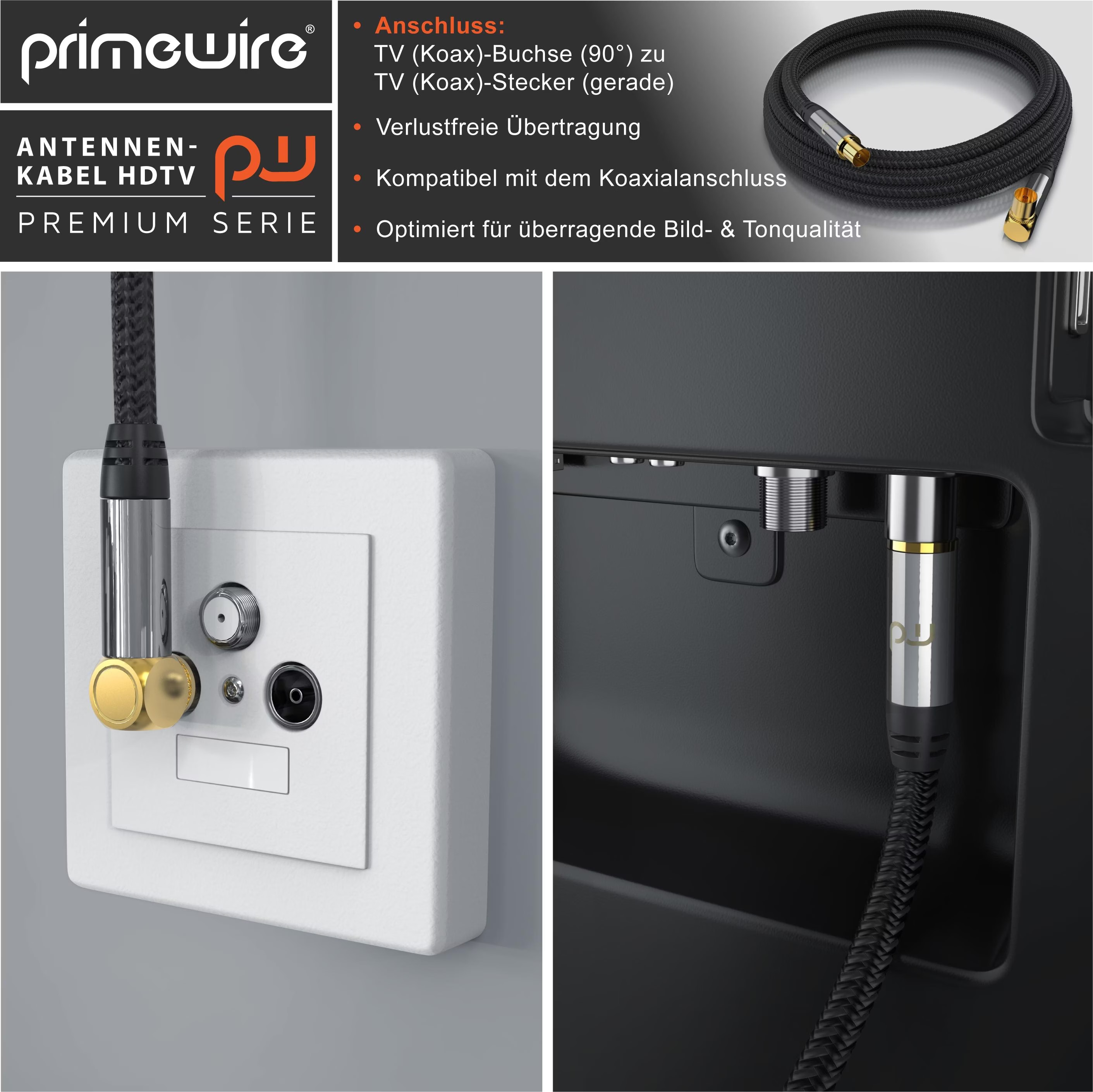 Cavo Sat TV Digitale Coassiale 135dB Spina F DORATO Cavo Antenna - Foto 8