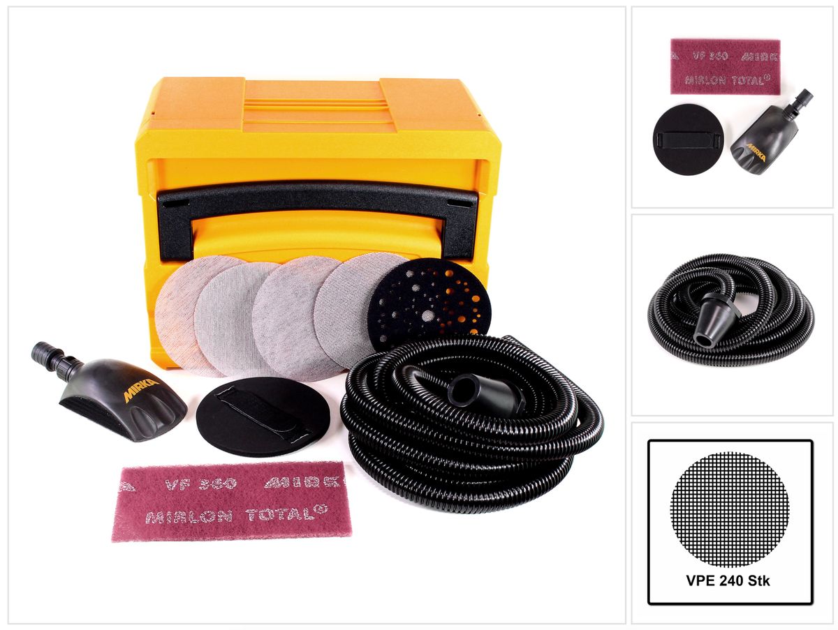 Mirka Schleif Solution Case Set XXL für DEROS + Roundy Handblock + 240x ABRANET Schleifscheiben 150m Galaxus