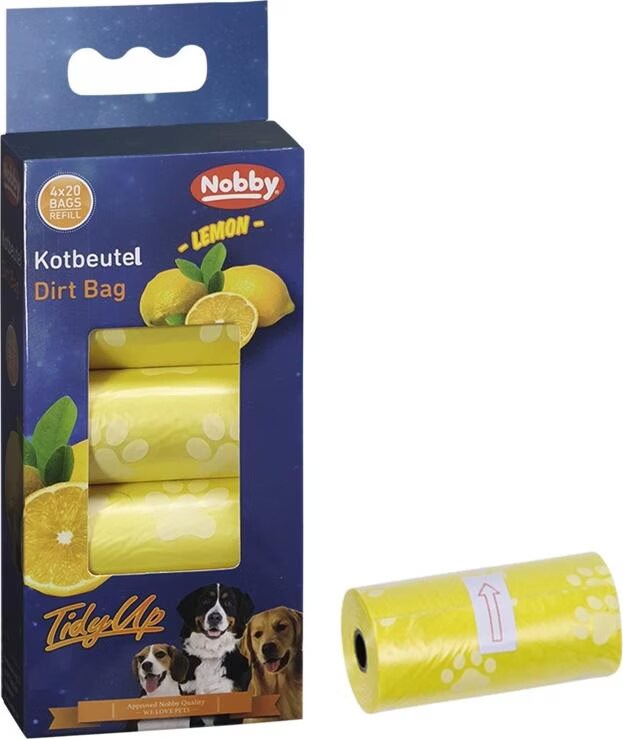 Meilleurs prix pour Nobby TidyUp Sac  crottes LEMON avec imprim patte (Chien), Produits de soins pour animaux