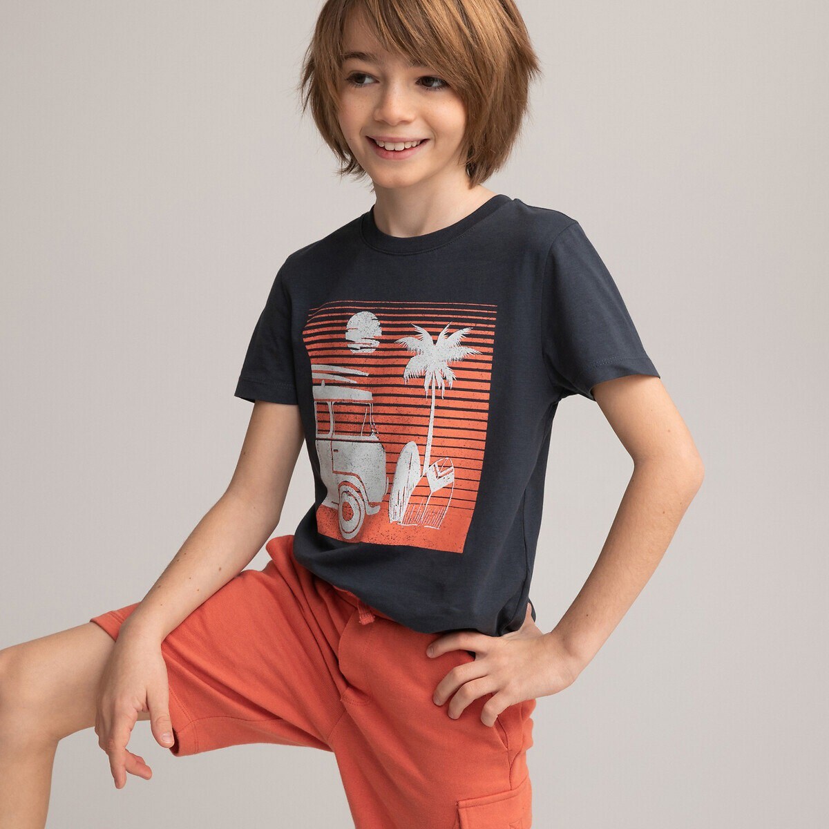 La Redoute Collections T-Shirt mit rundem Ausschnitt und Print vorne (116) Galaxus