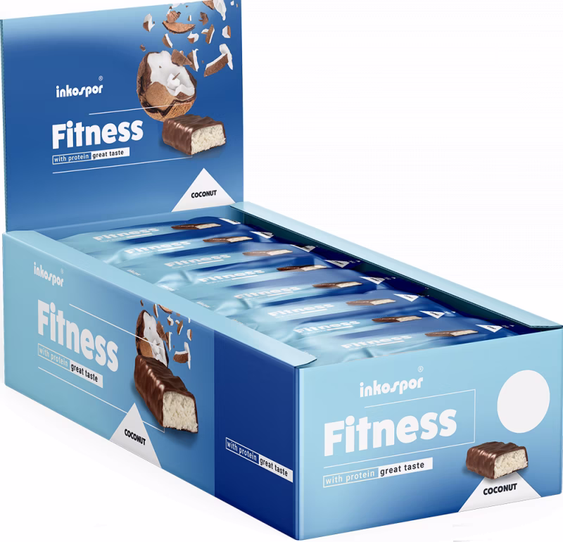 Inkospor Fitness Bar (Kokosnuss, knusprige Erdbeere, Marzipan und Rum ... Inkospor Fitness Bar (Kokosnuss, knusprige Erdbeere, Marzipan und Rum ...