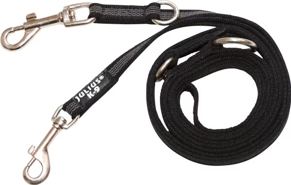 Laisse Chien - Julius-K9 laisse antidérapante Color&Gray noire - 2,2 m x 20 mm