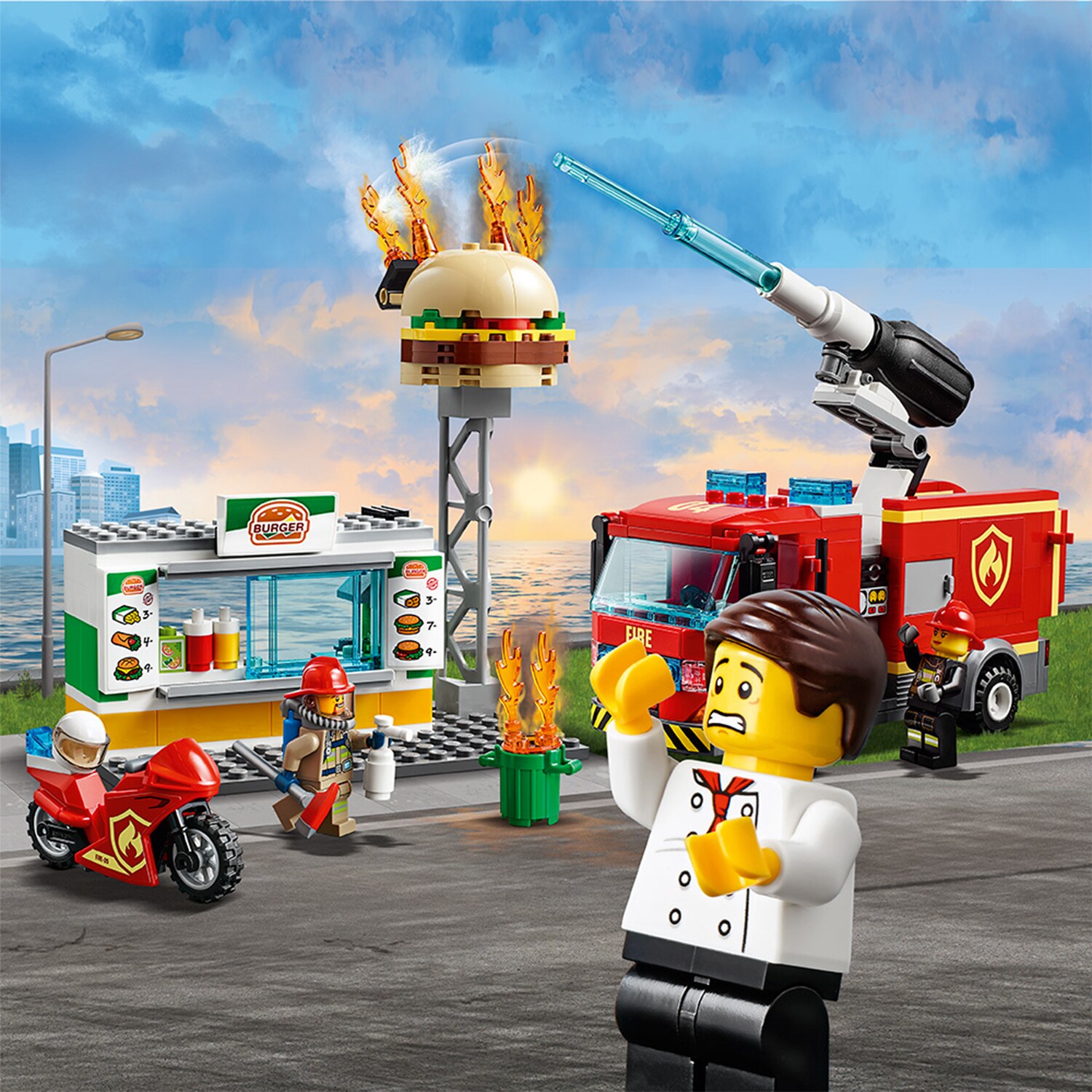 LEGO Fire brigade deployment at Burger Restaurant 60214 LEGO City Galaxus