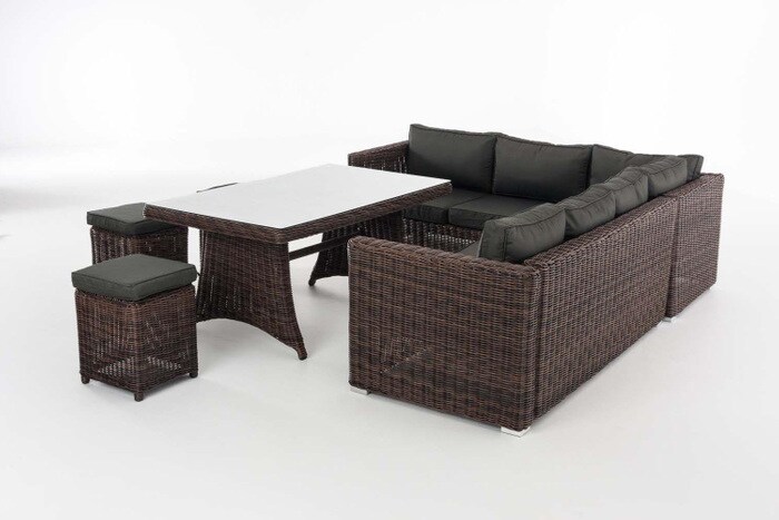 Swisshandel24 Sitzgruppe Sorano 5mm Anthrazit braun-meliert Galaxus