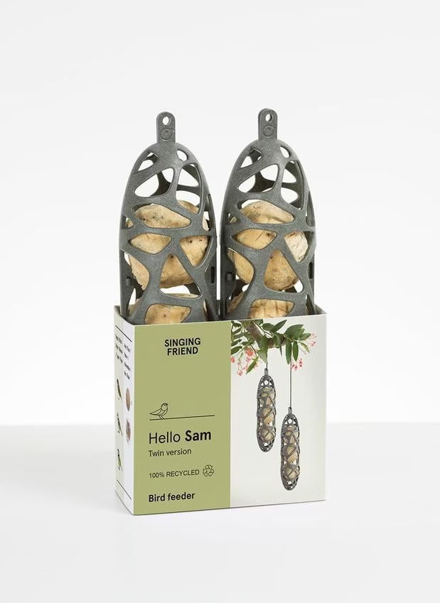 Comparer les prix de SingingFriend Mangeoire pour oiseaux Sam Twin avec corde, Aménagement pour volière