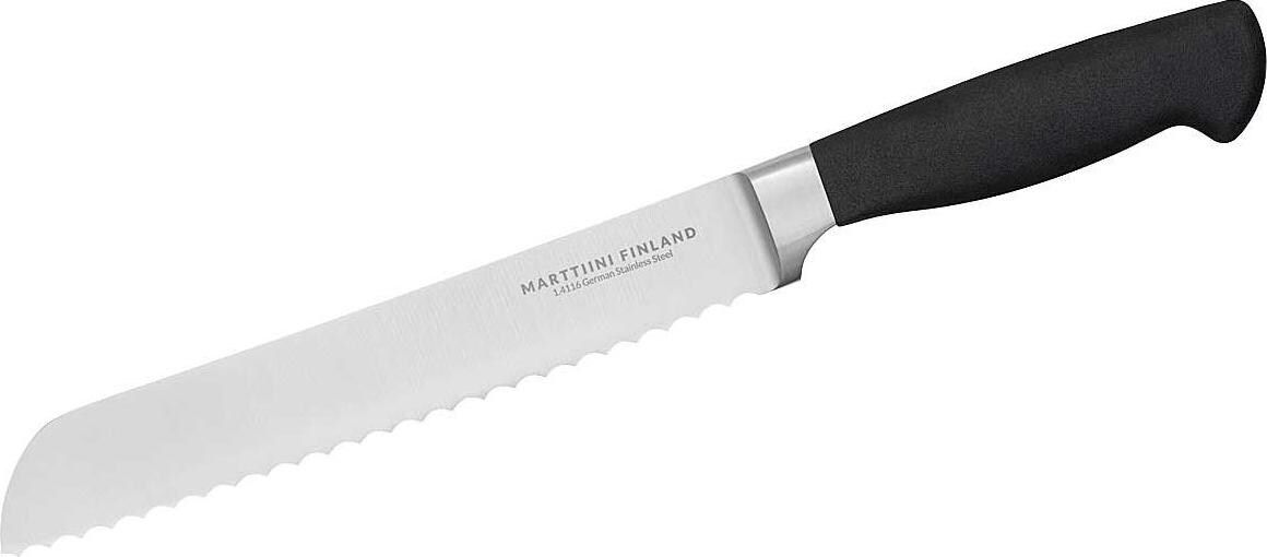 Marttiini KIDE Brotmesser, Stahl 1.4116, geschmiedet, satinierte Klinge, Santoprene-Griff, Küchenmesser