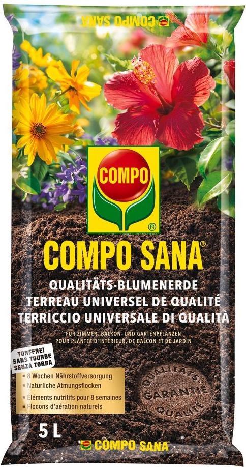 Compo SANA QualitätsBlumenerde torffrei (5 l, Erde ohne Torf) Galaxus