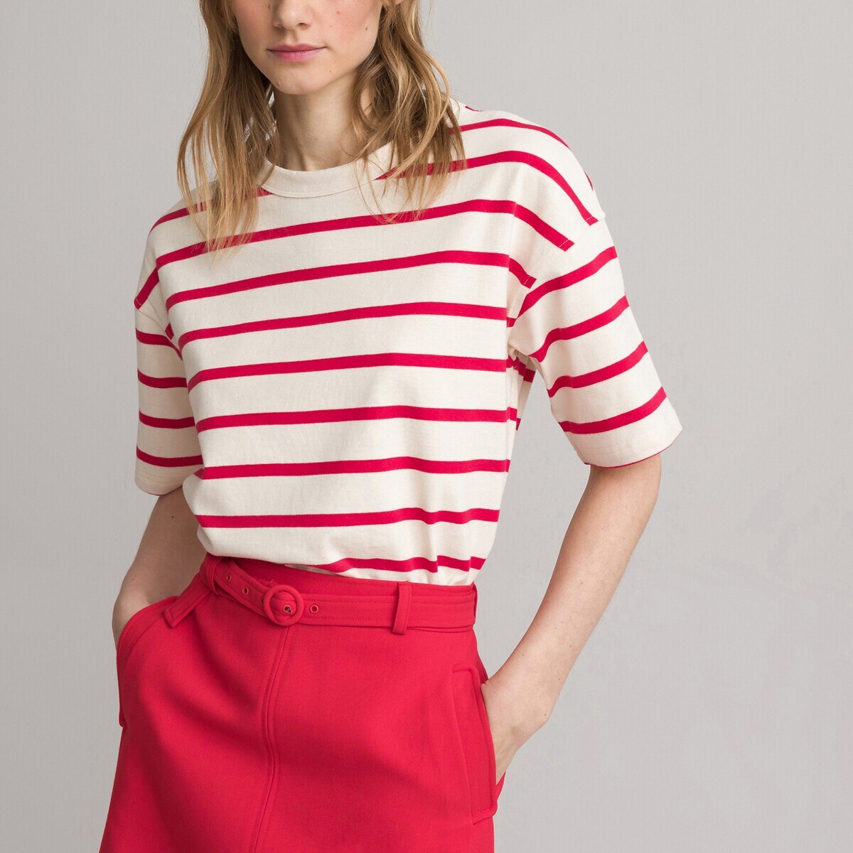 La Redoute Collections Gestreiftes T-Shirt mit rundem Ausschnitt (L) Galaxus
