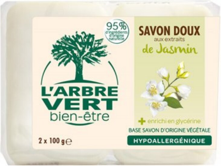 L'arbre vert Öko Seife mit Bio Jasmin Extrakten 2x100g (Handseife & Flüssigseife) Galaxus